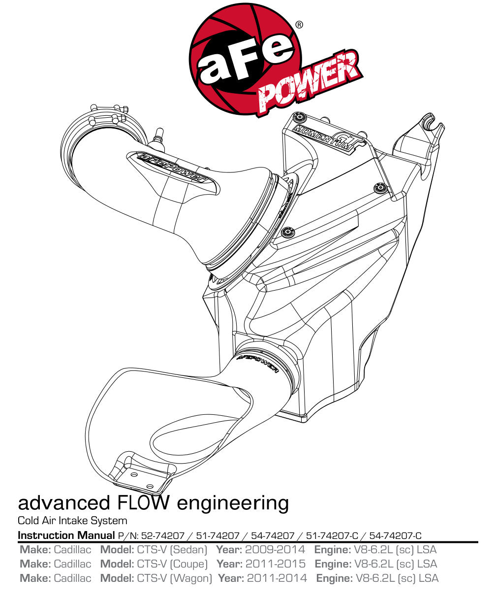 aFe Momentum GT Cold Air Intake System | Cadillac CTS-V (09-15) (54-74207)