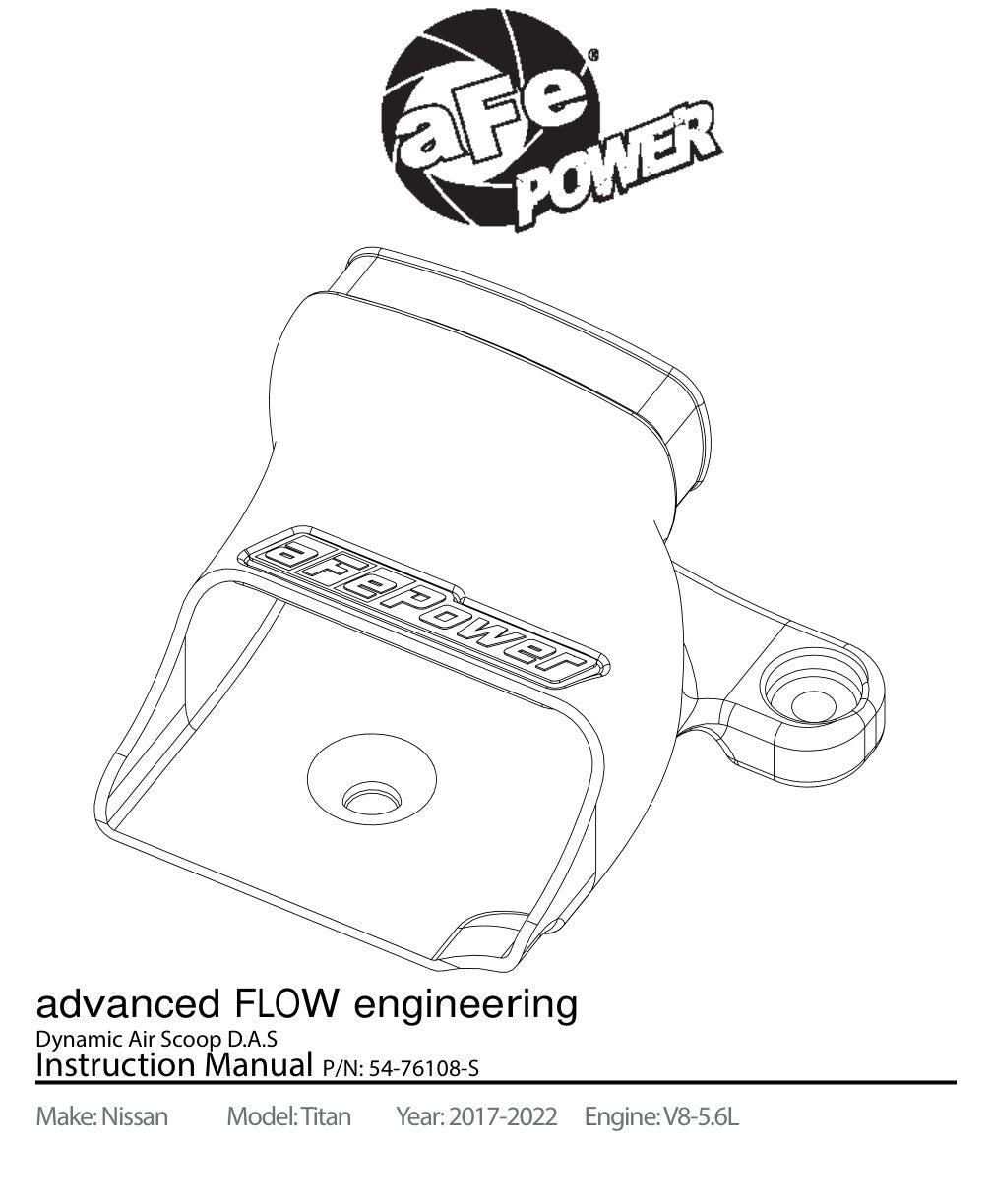 aFe Dynamic Air Scoop for Momentum GT Intake | Nissan Titan V8 5.6L 17-18 (54-76108-S)