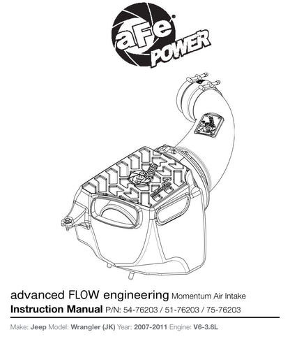 aFe Momentum GT Pro 5R Stage-2 Intake System | Jeep Wrangler JK V6 3.8L (07-11) (54-76203)