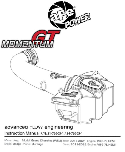 aFe Momentum GT Pro 5R Cold Air Intake System | Jeep Grand Cherokee (11-17) (54-76205-1)