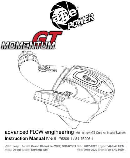 aFe Momentum GT Cold Air Intake | Vehicles (54-76206-1)