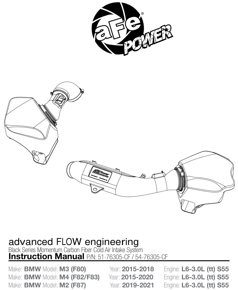 aFe Momentum GT Pro 5R Cold Air Intake System | BMW M3 / M4 (14-17) (54-76305-CF)