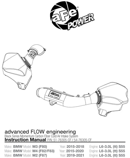 aFe Momentum GT Pro 5R Cold Air Intake System | BMW M3 / M4 (14-17) (54-76305-CF)
