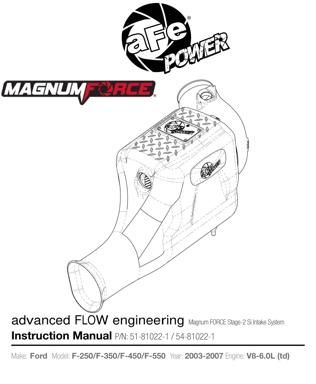aFe Magnum FORCE Stage-2Si CAIS w/ Pro 5R Media | Ford Diesel Trucks V8-6.0L (03-07) (54-81022-1)