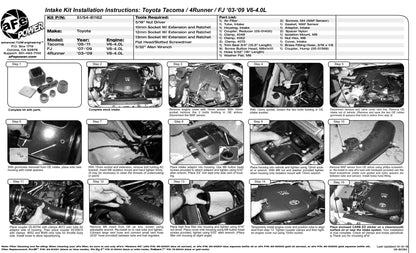aFe MagnumFORCE Stage-2 P5R AIS Intake | Toyota FJ/Tacoma/4Runner V6 4.0L (03-11) (54-81162)