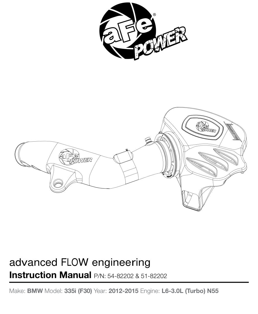 aFe Momentum Stage-2 Si Pro 5R Intake | BMW 335i/435i L6 3.0L (12-15) (54-82202)