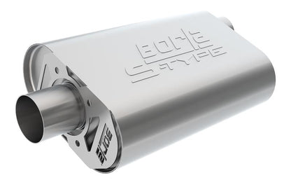 Borla CrateMuffler SBC Hot 350/383 3in Offset/Center Oval S-Type (400843) | Small Block Chevy