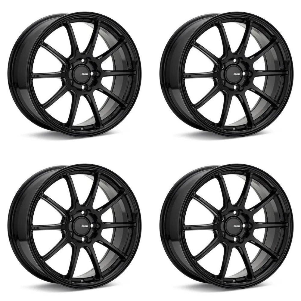(set of 4) Enkei Triumph Gloss Black | 17x8" +40mm | 5x114.3mm Wheels