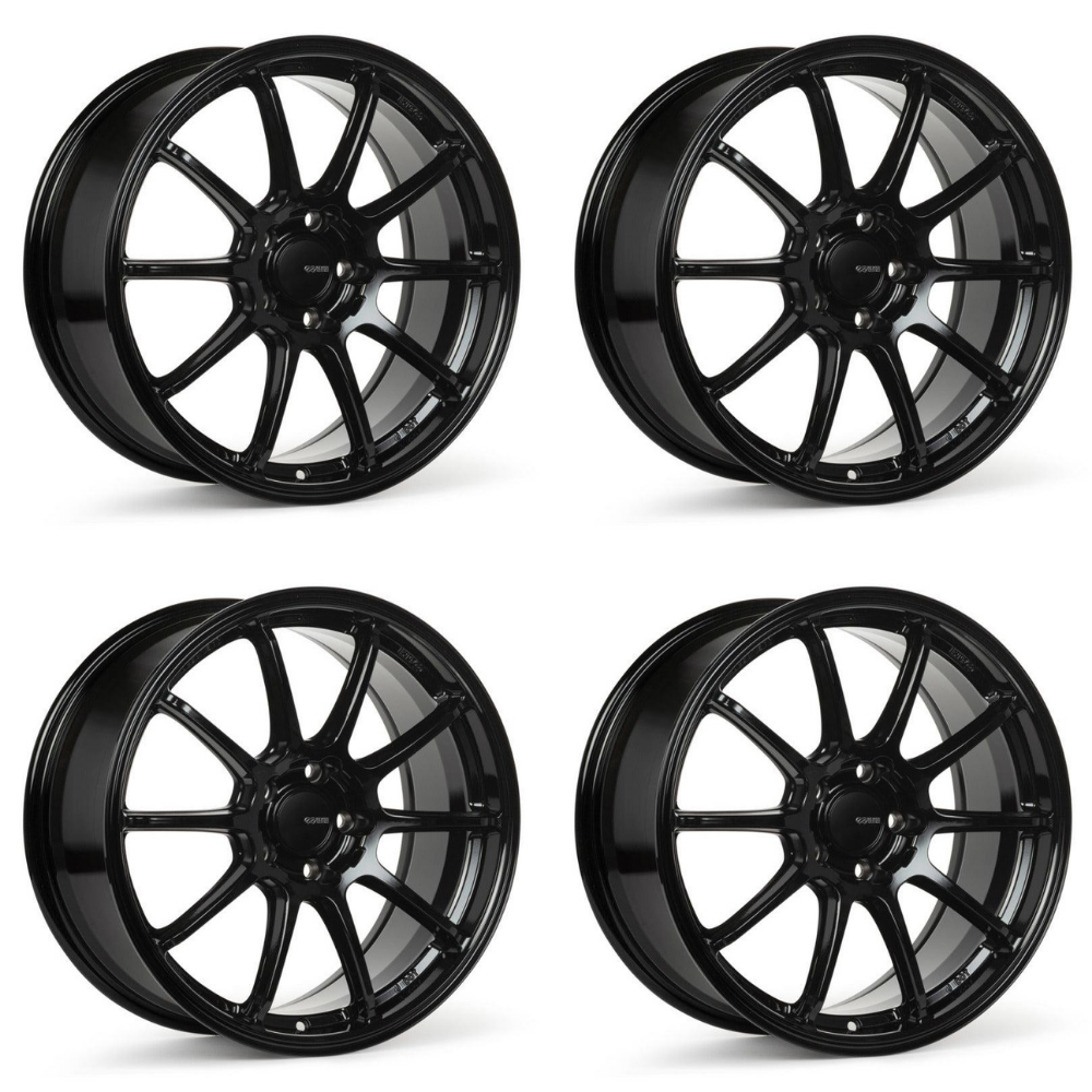 (set of 4) Enkei Triumph Gloss Black | 18x9.5" +45mm | 5x120mm Wheel