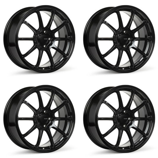 (set of 4) Enkei Triumph Gloss Black | 18x9.5" +45mm | 5x120mm Wheel