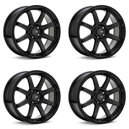 (set of 4) Enkei Vanquish Black | 18x8" +45mm | 5x114.3mm Wheels