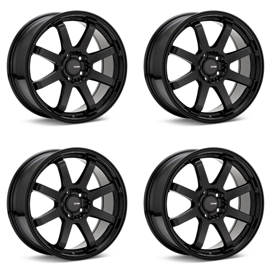 (set of 4) Enkei Vanquish Black | 18x8" +45mm | 5x114.3mm Wheels