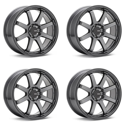 (set of 4) Enkei Vanquish Gunmetal | 18x8" +45mm | 5x114.3mm Wheels