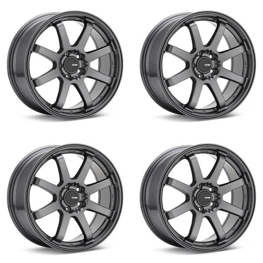 (set of 4) Enkei Vanquish Gunmetal | 18x8" +45mm | 5x114.3mm Wheels