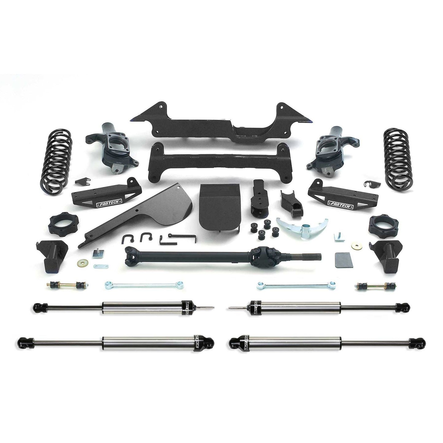 Fabtech 6in Performance Suspension System w/ Dual Rate Leaf Spring Shocks w/ Rear Coil Springs | Hummer H2 SUV/SUT 4WD (03-08) (K5000DL)