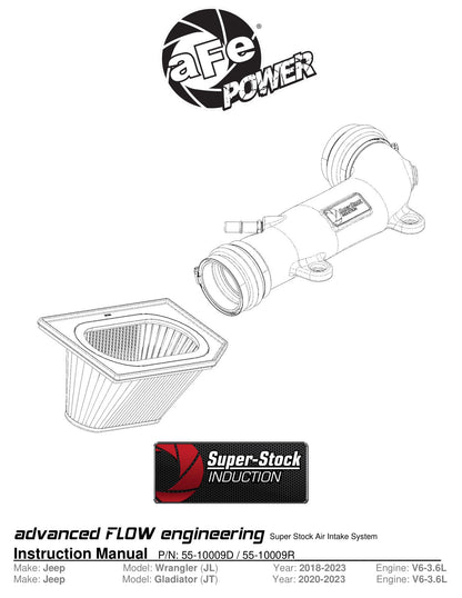 aFe Super Stock Pro Dry S Induction System | Jeep Wrangler JL/Gladiator JT V6-3.6L (55-10009D)