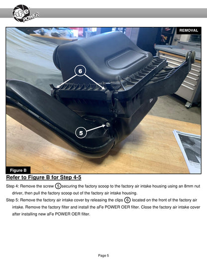 aFe 21-24 Ford F-150 V6/V8 Dynamic Air Scoop w/ Pro DRY S Filter | Ford F-150 (21-24) (55-11001D)