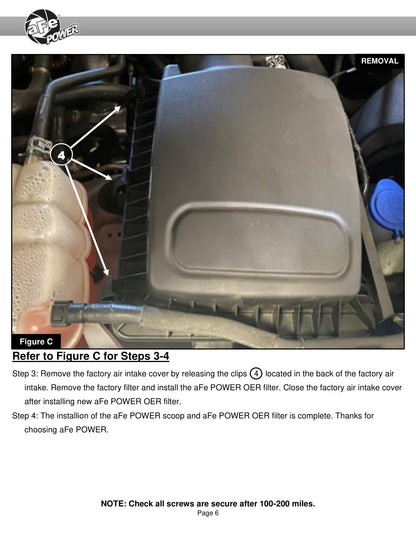 aFe Dynamic Air Scoop w/ Pro DRY S Filter (D.A.S. PLUS) | Ford Ranger L4-2.3L (19-23) (55-11002D)