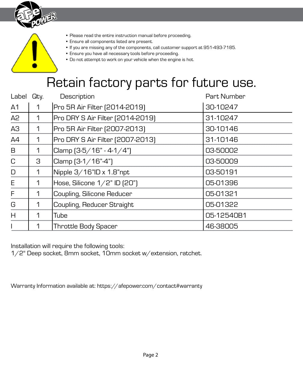 aFe MagnumFORCE Super Stock Induction System | Toyota Tundra V8 4.6/5.7L (07-13) (55-12541)