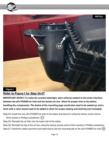aFe 18-25 Jeep Wrangler / Gladiator Dynamic Air Scoop (D.A.S) Snorkel | Jeep Wrangler / Gladiator (18-25) (55-21001)