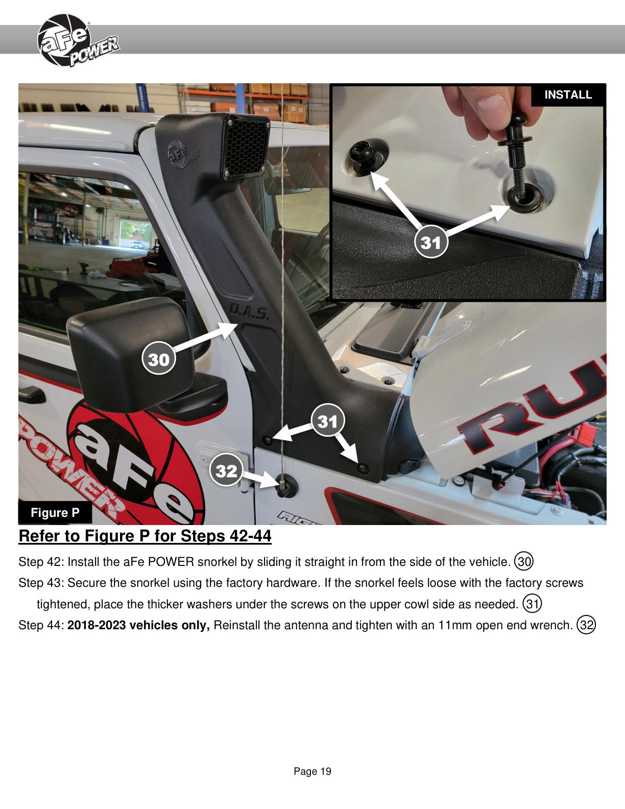 aFe 18-25 Jeep Wrangler / Gladiator Dynamic Air Scoop (D.A.S) Snorkel | Jeep Wrangler / Gladiator (18-25) (55-21001)