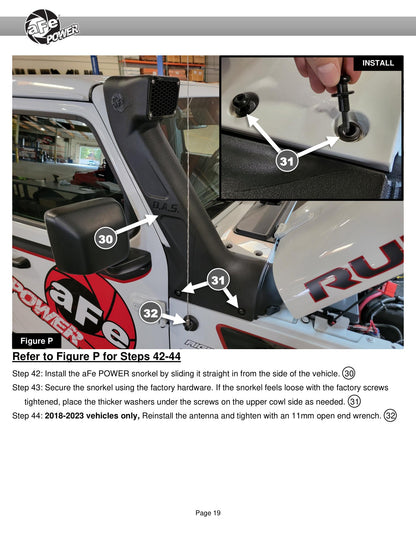aFe 18-25 Jeep Wrangler / Gladiator Dynamic Air Scoop (D.A.S) Snorkel | Jeep Wrangler / Gladiator (18-25) (55-21001)