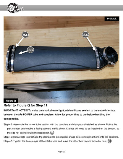 aFe 18-25 Jeep Wrangler / Gladiator Dynamic Air Scoop (D.A.S) Snorkel | Jeep Wrangler / Gladiator (18-25) (55-21001)