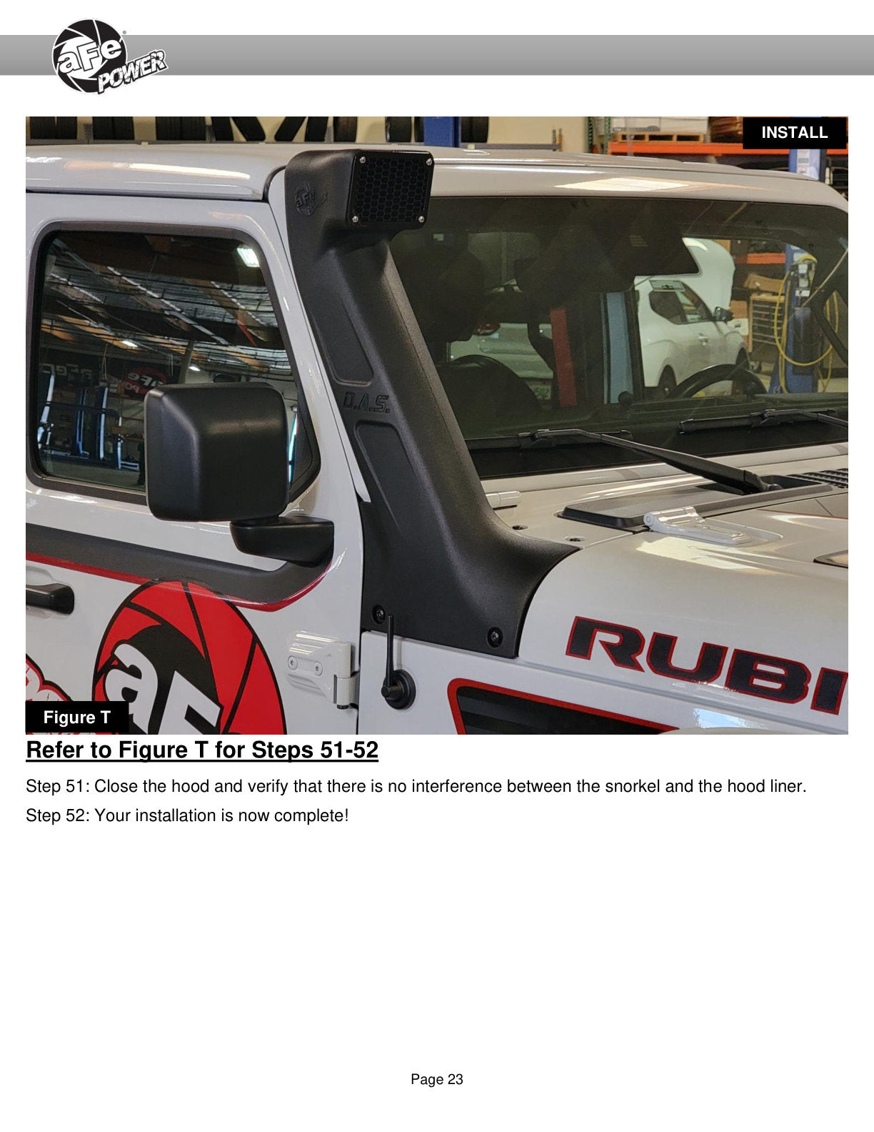 aFe 18-25 Jeep Wrangler / Gladiator Dynamic Air Scoop (D.A.S) Snorkel | Jeep Wrangler / Gladiator (18-25) (55-21001)