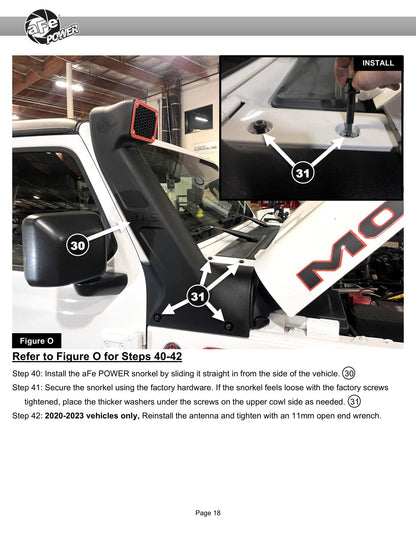 aFe 55-21005 D.A.S Snorkel for Jeep Gladiator Mojave V6-3.5L