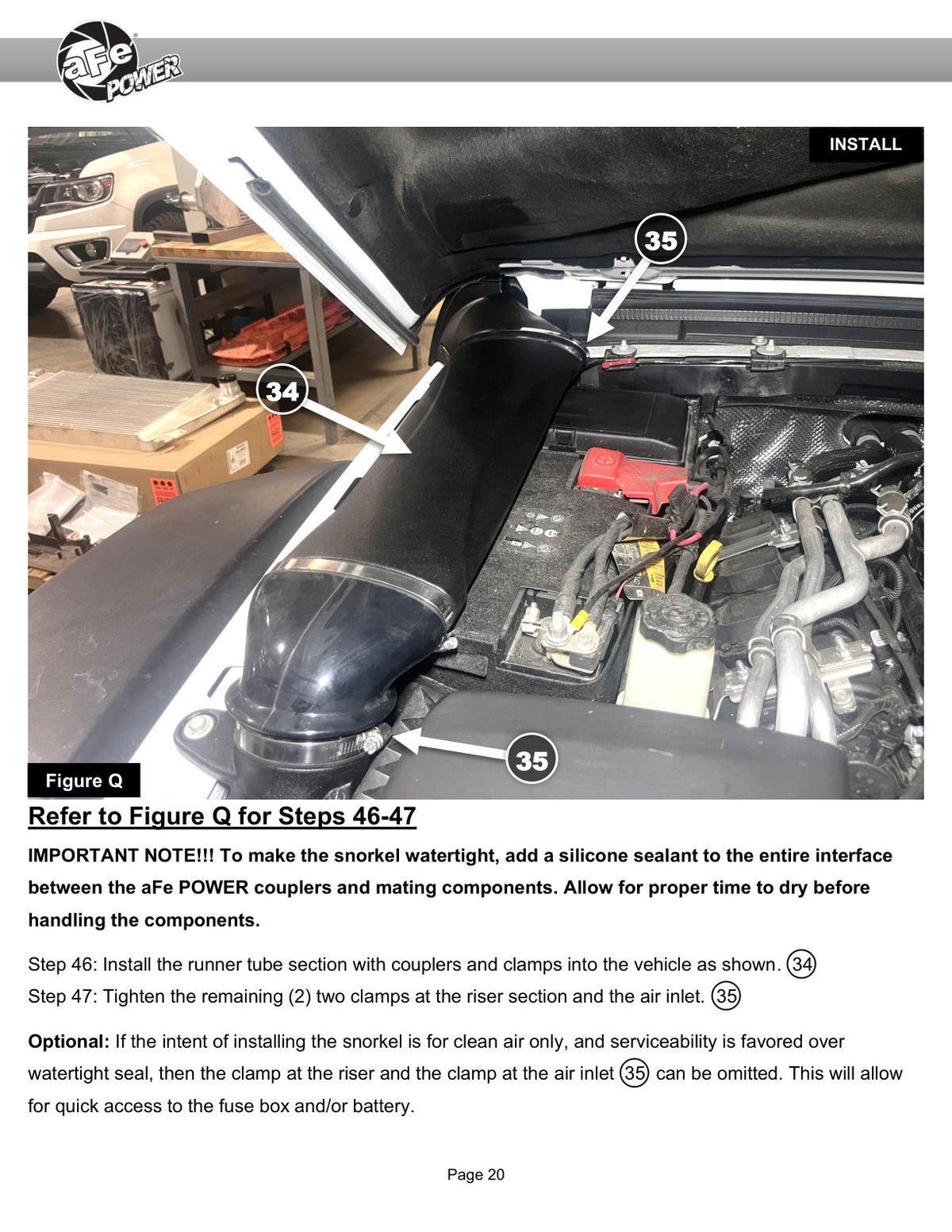aFe 55-21005 D.A.S Snorkel for Jeep Gladiator Mojave V6-3.5L