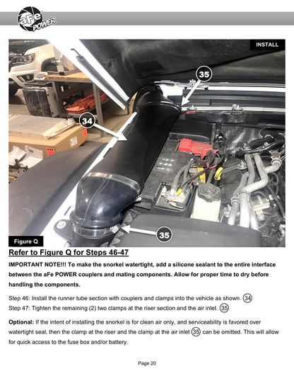 aFe 55-21005 D.A.S Snorkel for Jeep Gladiator Mojave V6-3.5L