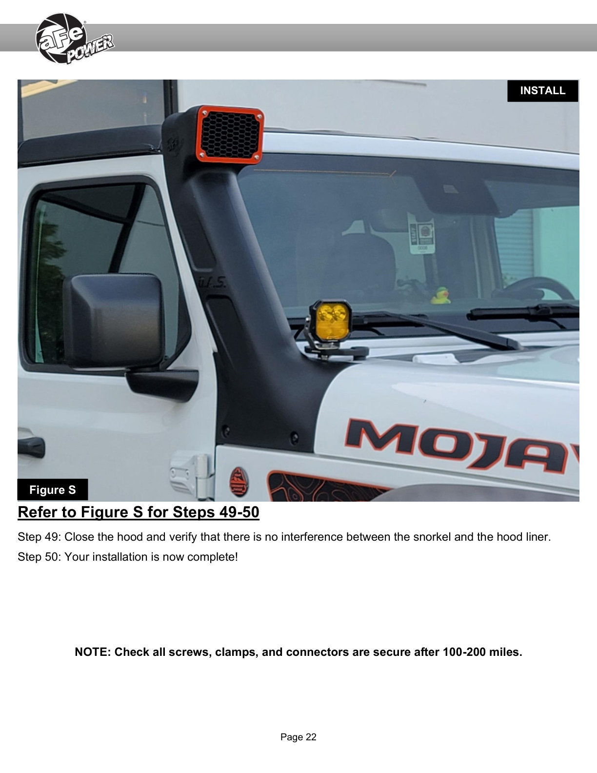 aFe 55-21005 D.A.S Snorkel for Jeep Gladiator Mojave V6-3.5L