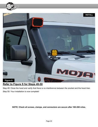 aFe 55-21005 D.A.S Snorkel for Jeep Gladiator Mojave V6-3.5L