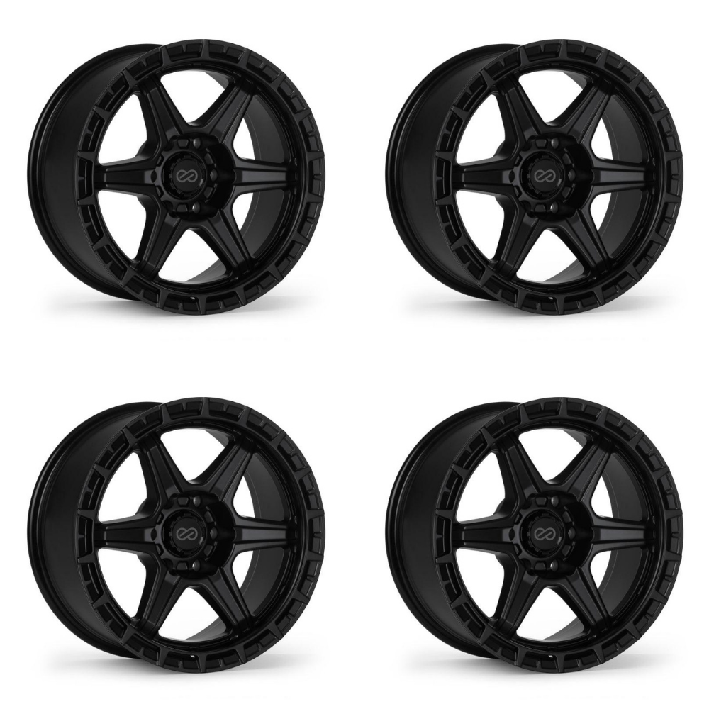 (set of 4) Enkei Trail-Finder Matte Black | 20x9" +20mm | 6x139.7mm Wheel