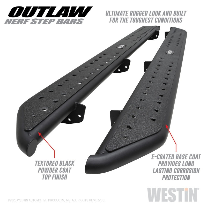 Westin 58-54165 Outlaw Nerf Step Bar For 2020-2023 Jeep Gladiator