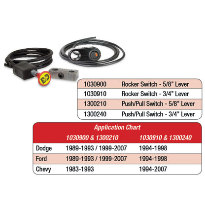 BD Diesel Push/Pull Switch Kit Exhaust Brake | Chevy/GMC/Dodge/Ford (1300210)