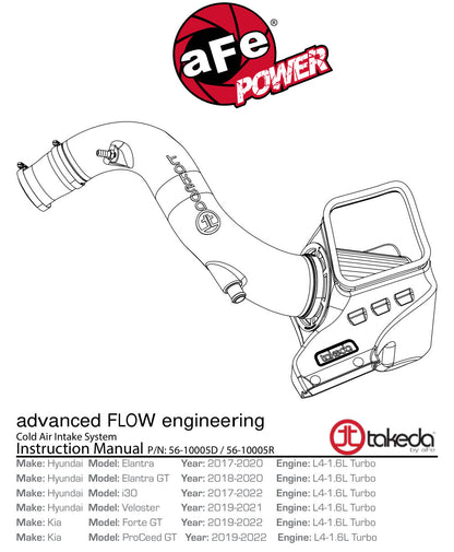aFe Takeda Stage-2 AIS P5R Intake | Hyundai Elantra Sport L4-1.6L (17-19) (56-10005R)