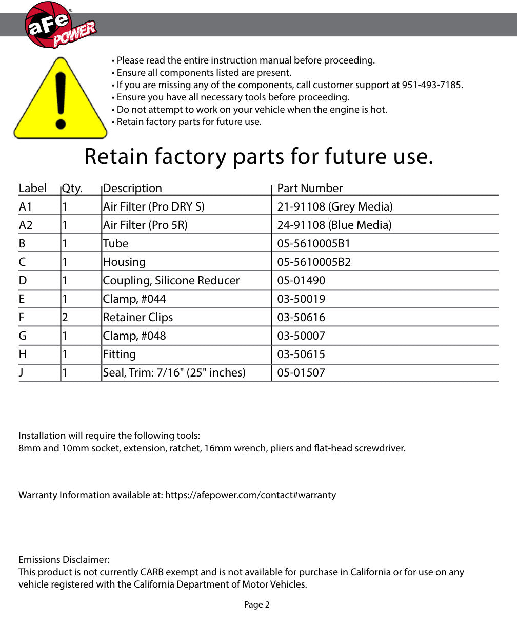 aFe Takeda Stage-2 AIS P5R Intake | Hyundai Elantra Sport L4-1.6L (17-19) (56-10005R)
