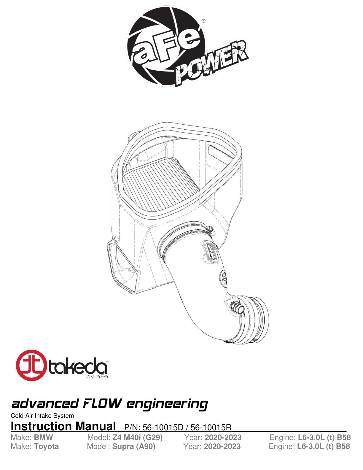 aFe Takeda Stage-2 AIS w/ Pro 5R Intake | Toyota GR Supra (A90) L6-3.0L (20-22) (56-10015R)
