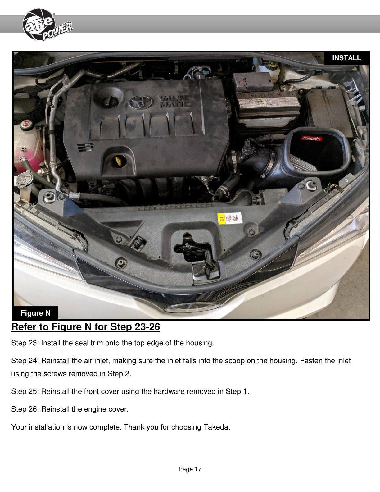 aFe 56-10018D Takeda Stage-2 AIS | Toyota C-HR 17-20 (18-26) (SPF5610018D)