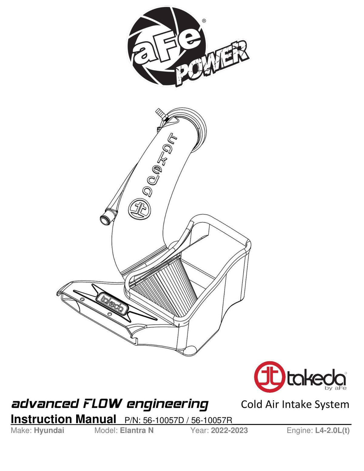 aFe Takeda Stage-2 Pro 5R Cold Air Intake | Hyundai Elantra N 2022 (56-10057R)