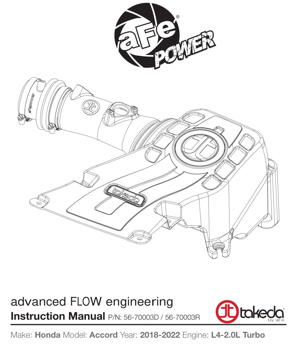 aFe Takeda Momentum Pro DRY S Cold Air Intake | Honda Accord I4 2.0L (18) (56-70003D)