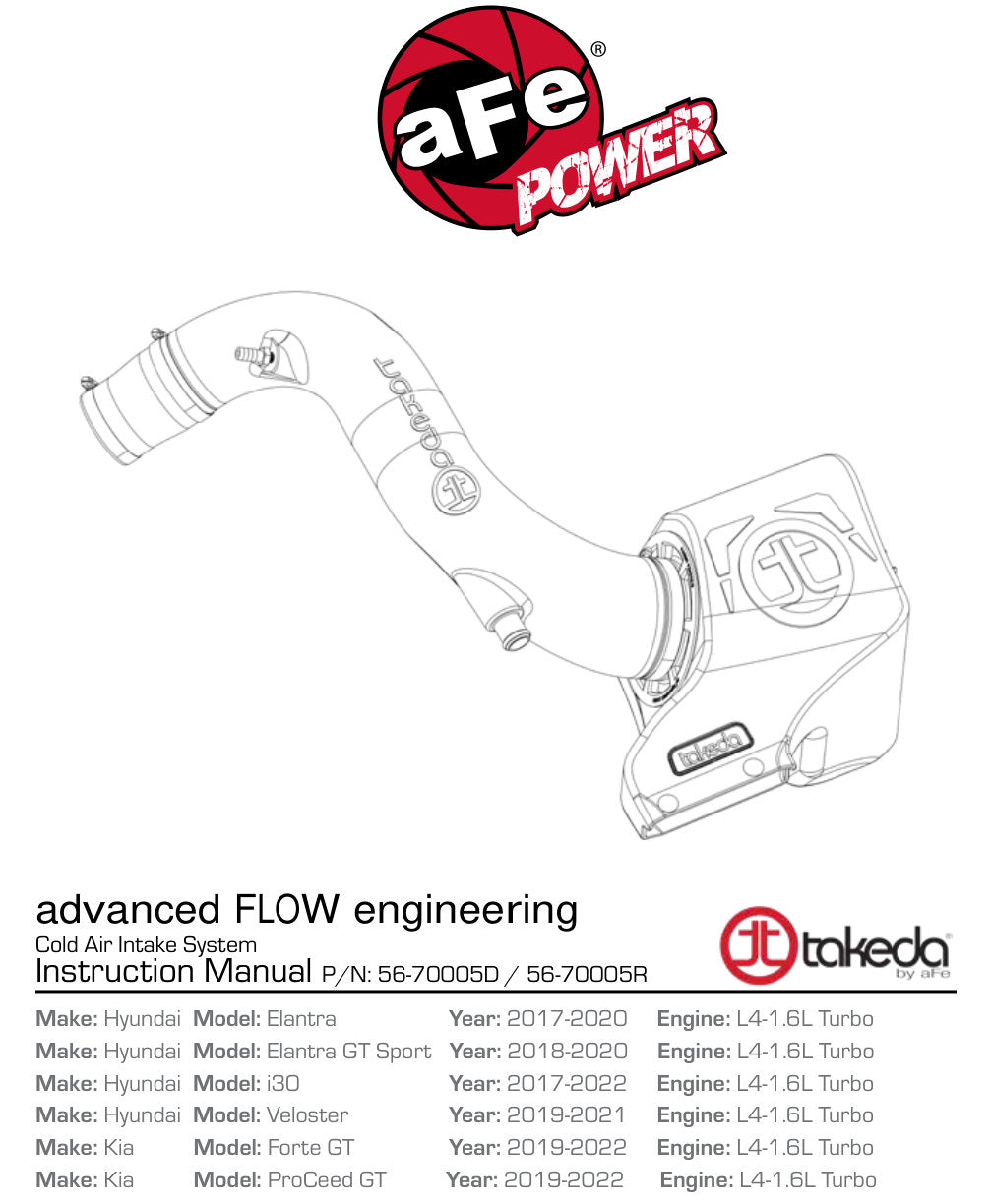 aFe Takeda Momentum Pro 5R Cold Air Intake | Hyundai Elantra Sport L4 1.6L (17-20) (56-70005R)