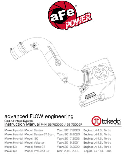 aFe Takeda Momentum Pro 5R Cold Air Intake | Hyundai Elantra Sport L4 1.6L (17-20) (56-70005R)