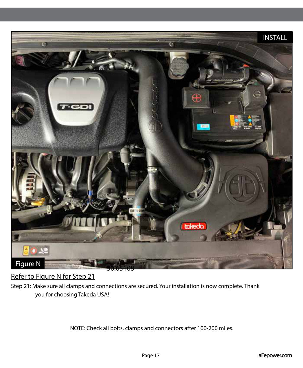 aFe Takeda Momentum Pro 5R Cold Air Intake | Hyundai Elantra Sport L4 1.6L (17-20) (56-70005R)