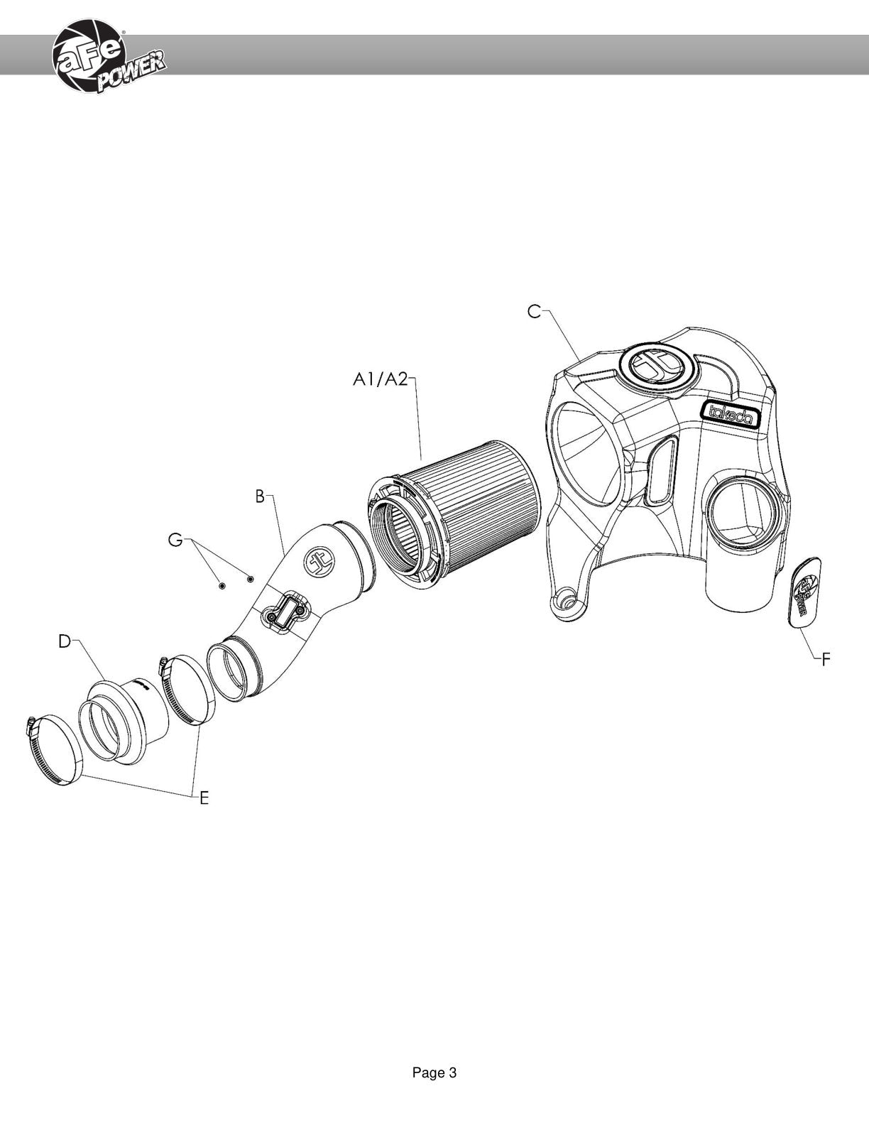 aFe Takeda Momentum Pro Dry S Cold Air Intake System | Honda Ridgeline V6 3.5L (56-70013D)