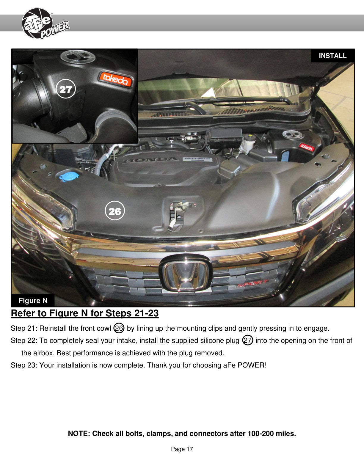 aFe Takeda Momentum Pro Dry S Cold Air Intake System | Honda Ridgeline V6 3.5L (56-70013D)