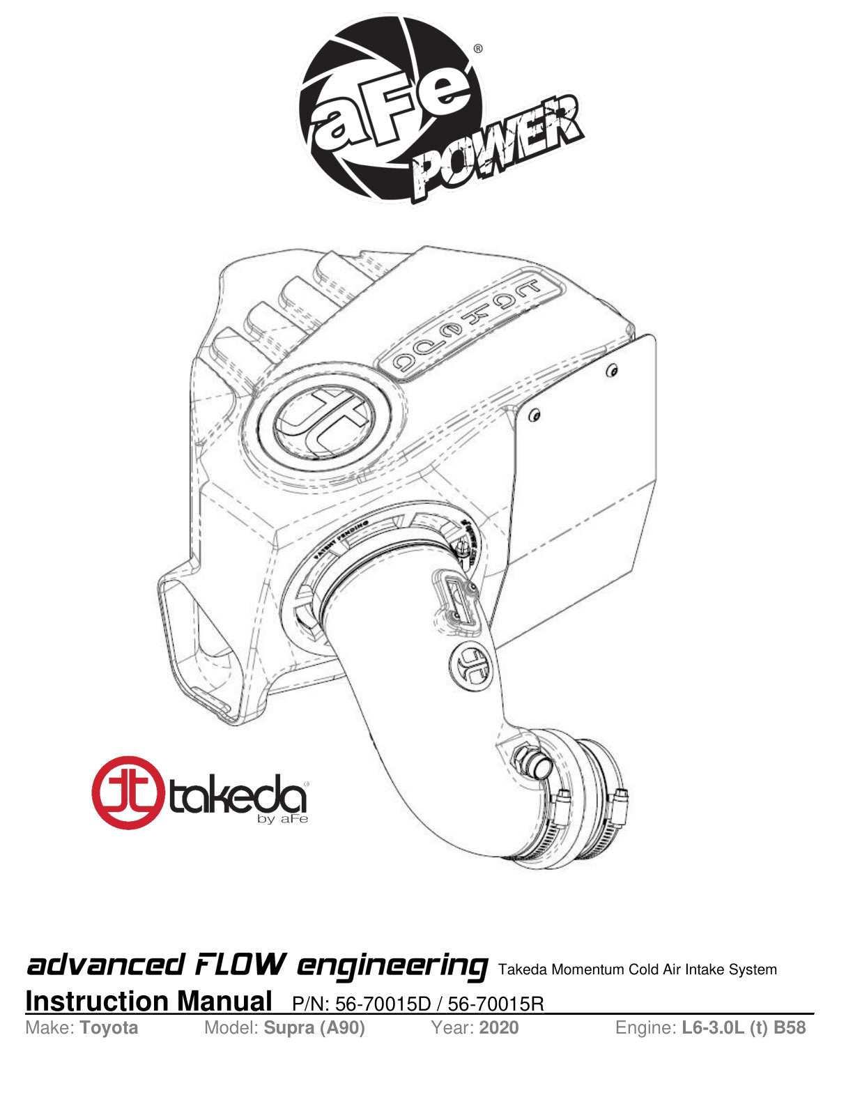 aFe Takeda Momentum Pro DRY S Cold Air Intake | Toyota Supra (20) (56-70015D)