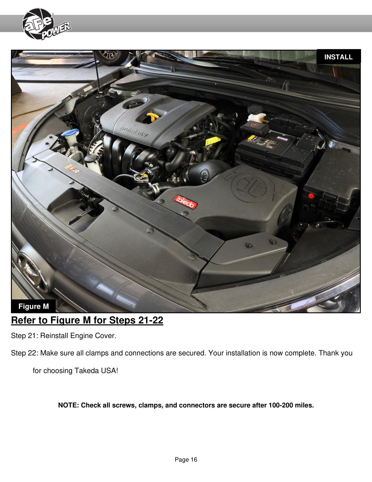 aFe 16-20 Hyundai Elantra L4 2.0L Takeda Momentum Pro 5R Cold Air Intake (56-70024R)
