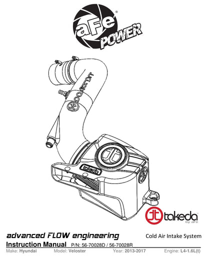 aFe Takeda Momentum Pro DRY S Cold Air Intake | Hyundai Veloster (13-17) (56-70028D)